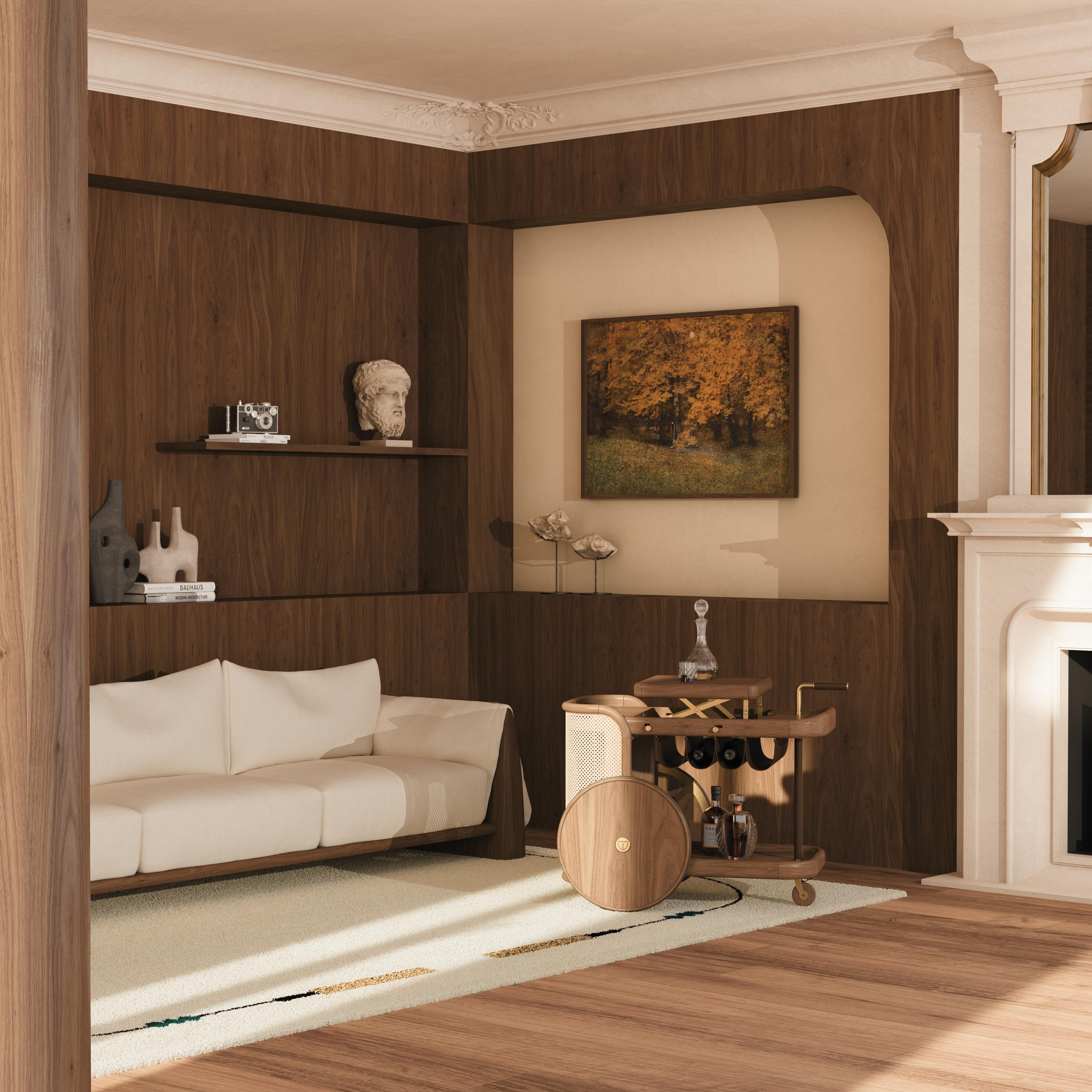 Brinsley Bar Cart By Wood Tailors Club Made in Portugal For Sale 12