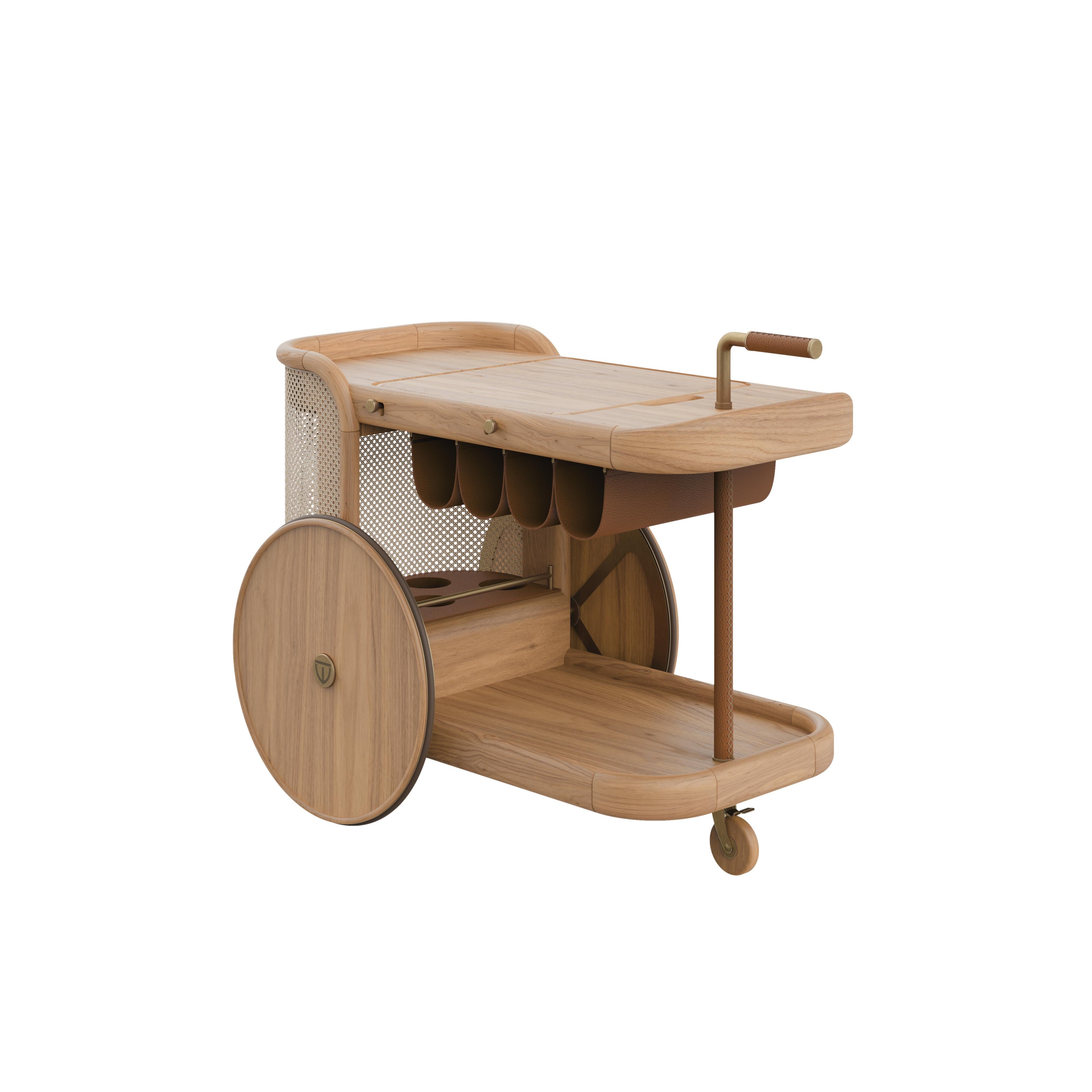 Brinsley Bar Cart By Wood Tailors Club Made in Portugal In New Condition For Sale In RIO TINTO, PT