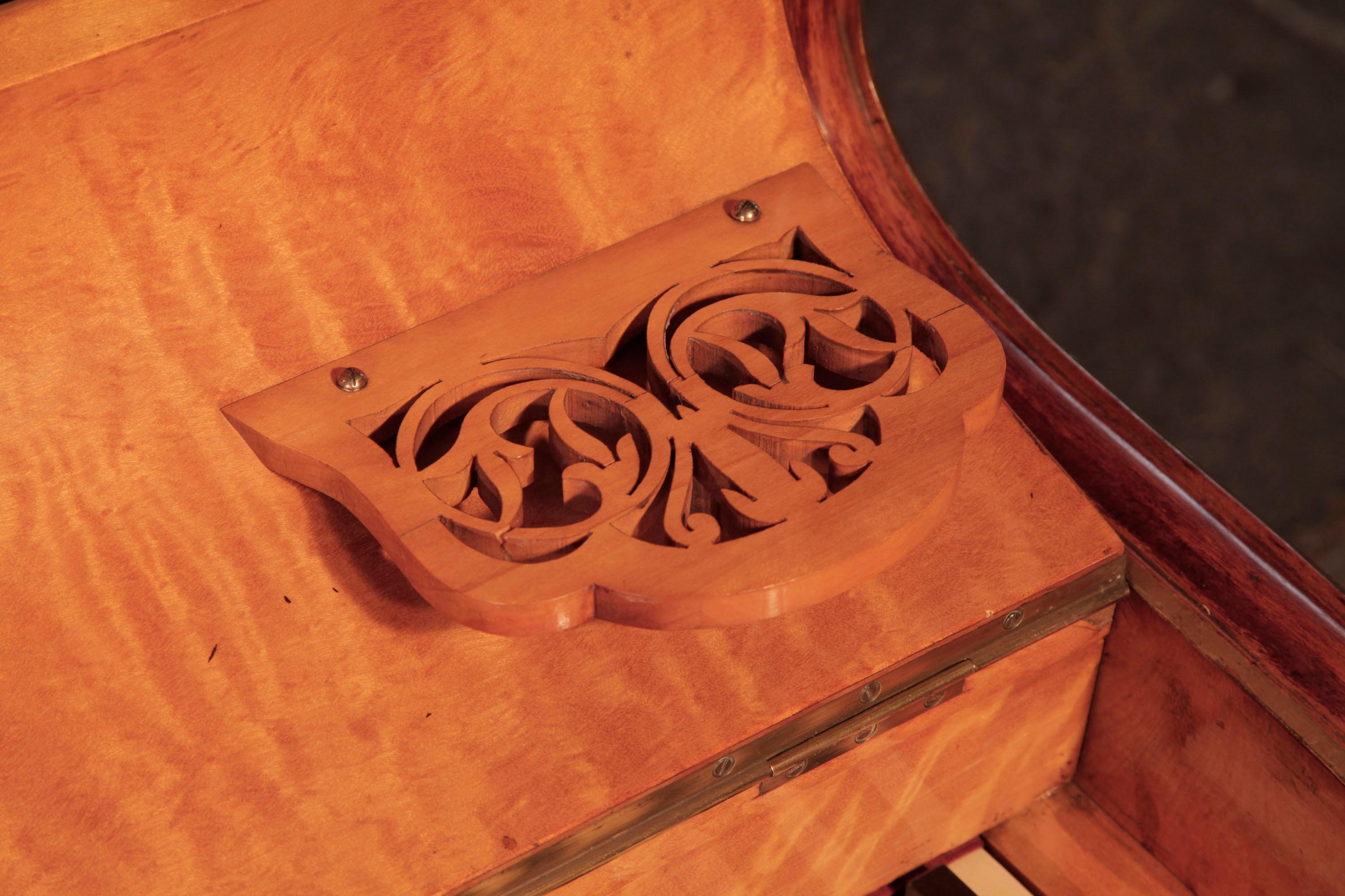 Brinsmead Piano Birch Case Fretwork Panels Formerly the Property of Vesta Tilley In Fair Condition In Leeds, GB
