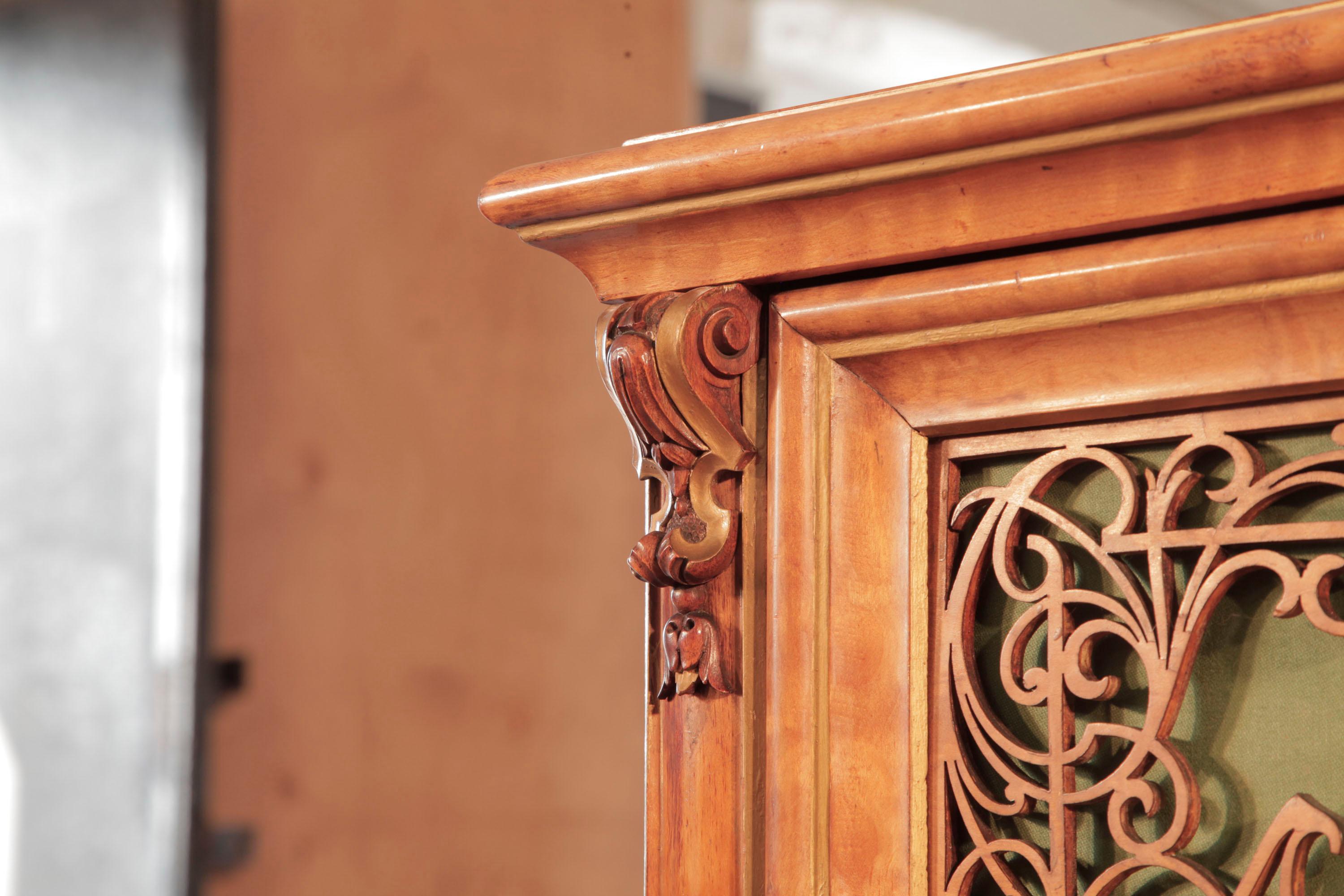 19th Century Brinsmead Piano Birch Case Fretwork Panels Formerly the Property of Vesta Tilley