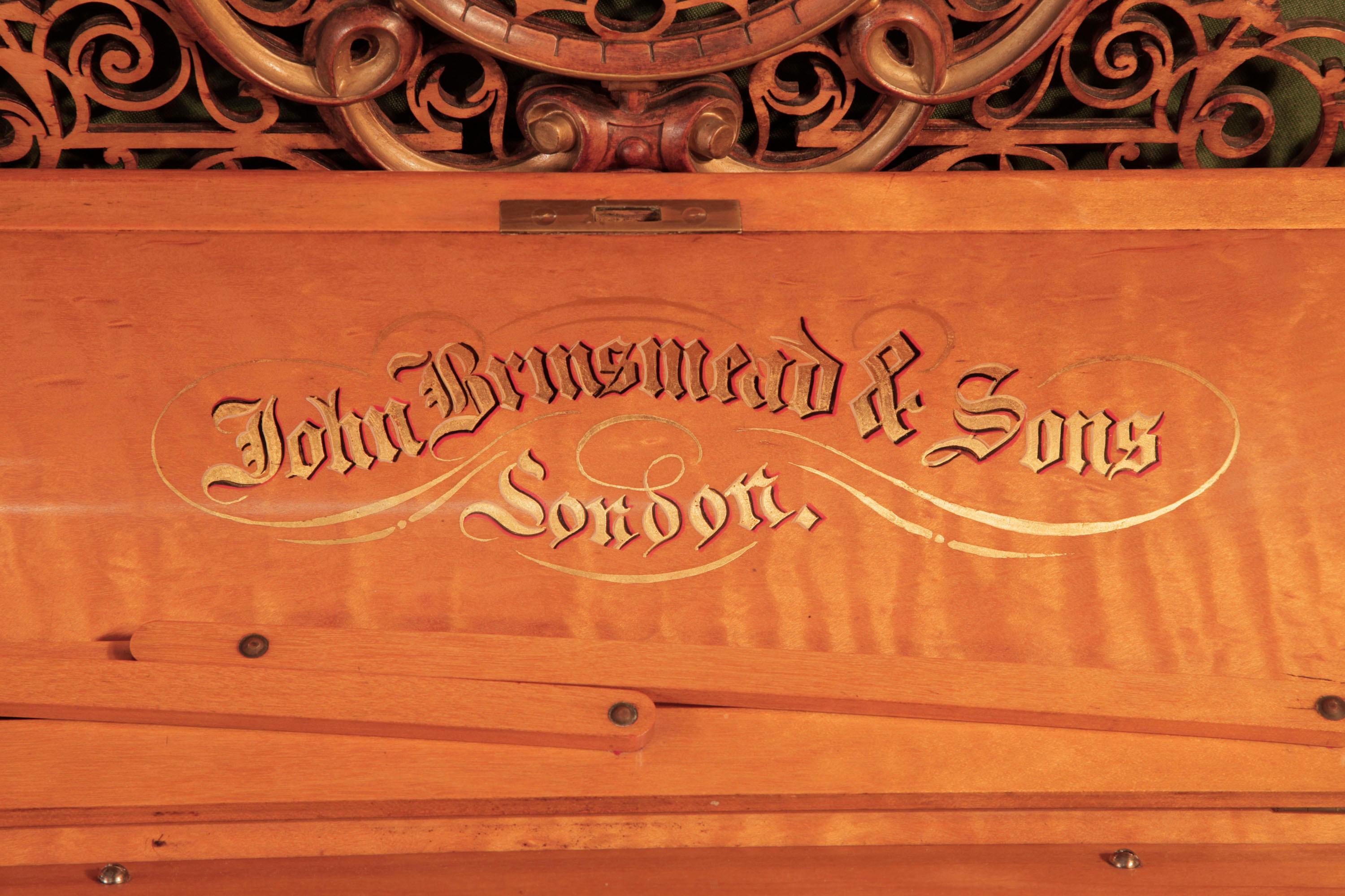 Brinsmead Piano Birch Case Fretwork Panels Formerly the Property of Vesta Tilley 1
