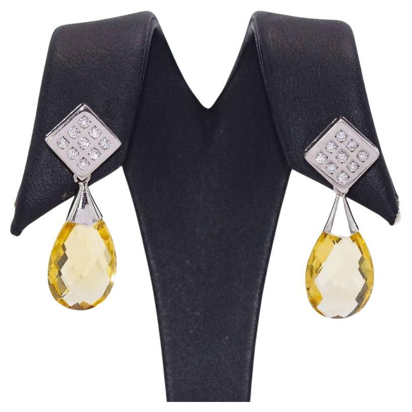 BRIOLE Citrine and Diamonds Earrings For Sale