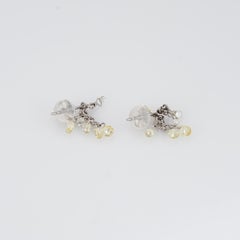 Briolette 0.60ct Diamond Fringe Earrings Estate Platinum Drops Fine Jewelry