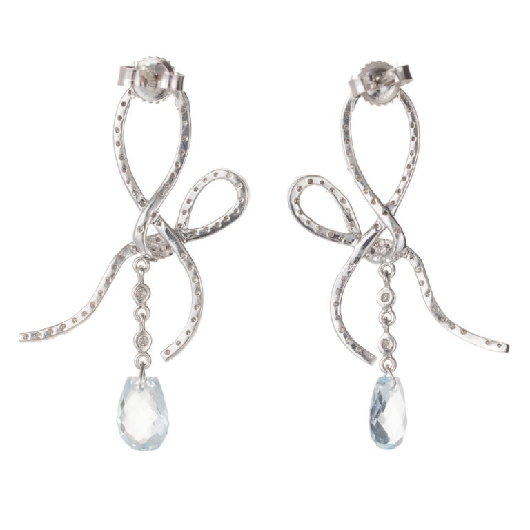 Briolette Aqua Diamond Swirl Dangle Chandelier Earrings at 1stDibs ...