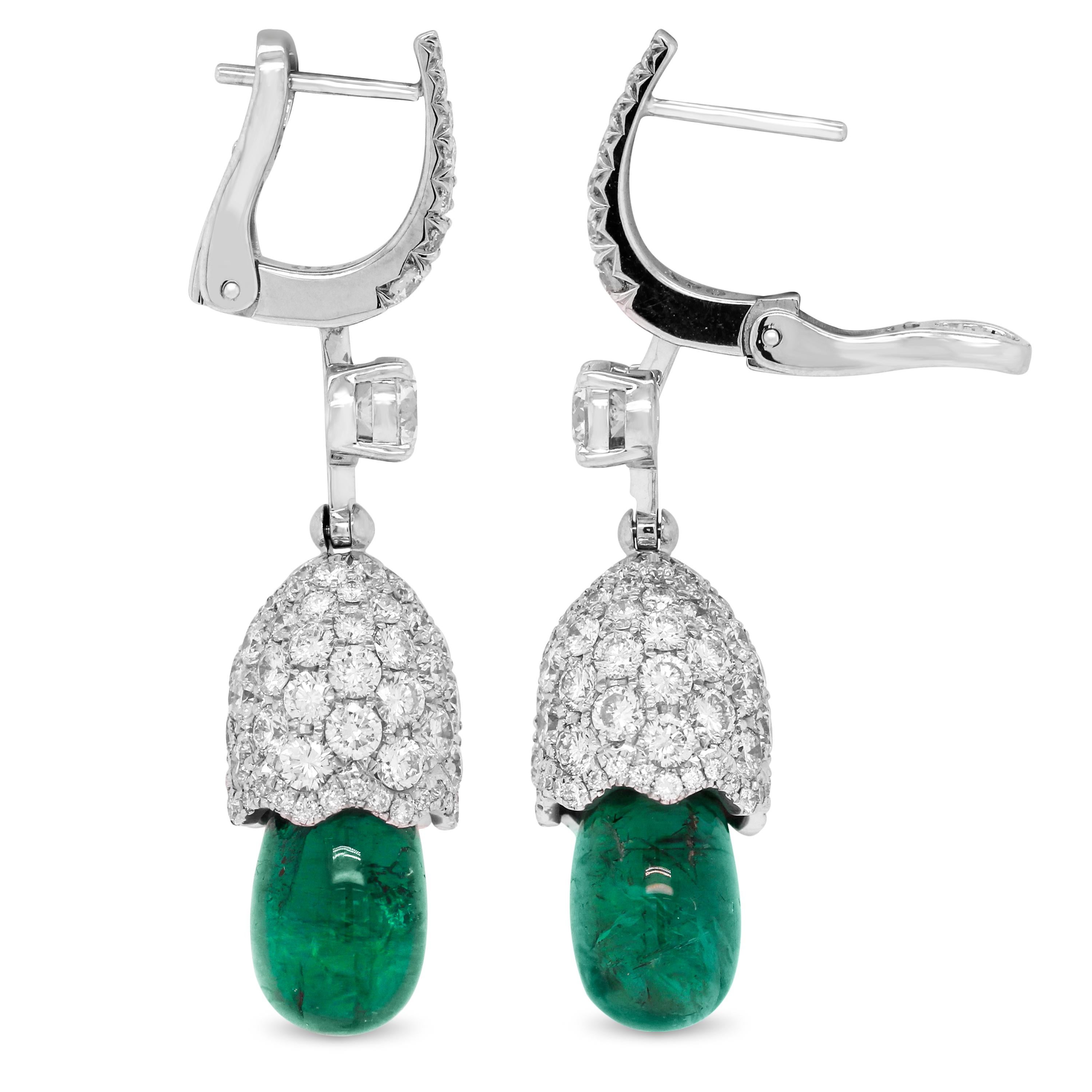 emerald briolette earrings