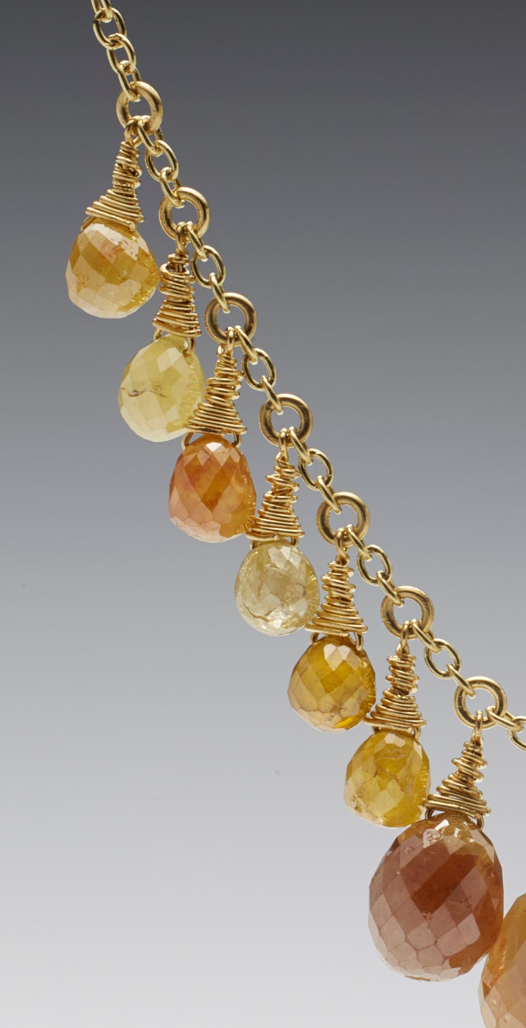 Women's Briolette Diamond Bead 18K Gold Necklace 