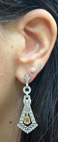 Briolette Diamond Dangle Earrings