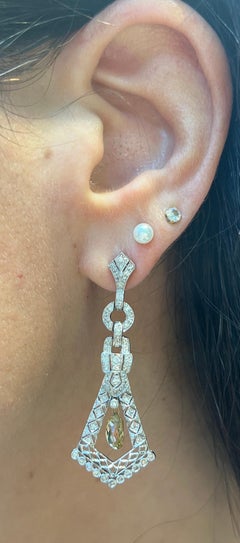 Briolette Diamond Dangle Earrings