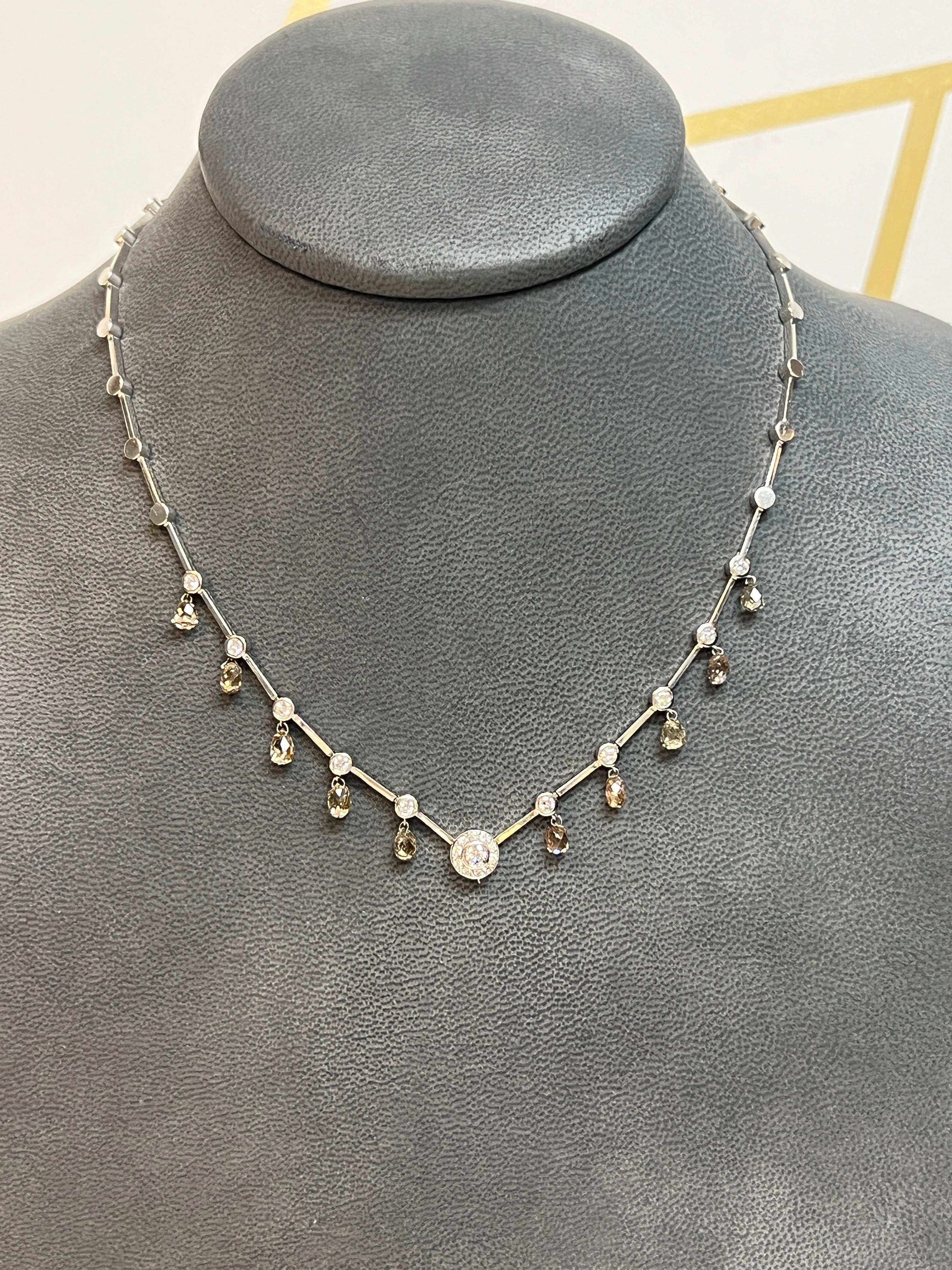 Donna Briolette Diamond Necklace in vendita