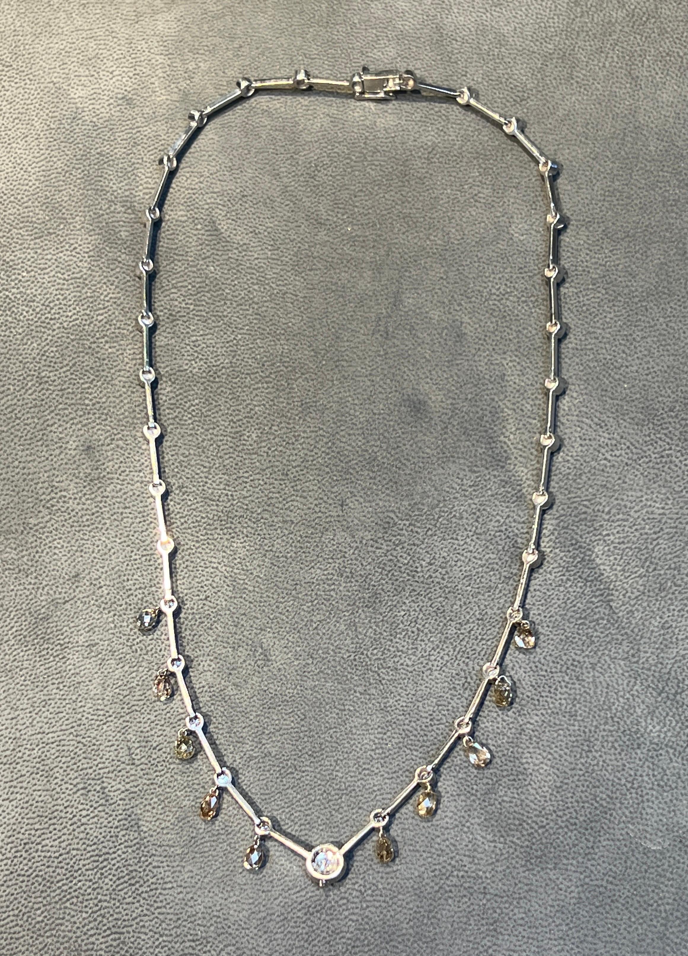Briolette Diamond Necklace in vendita 2