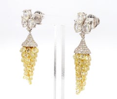 Dusty Rose 18K Gold Earrings with 0.96ct Round & 11.65ct Diamonds