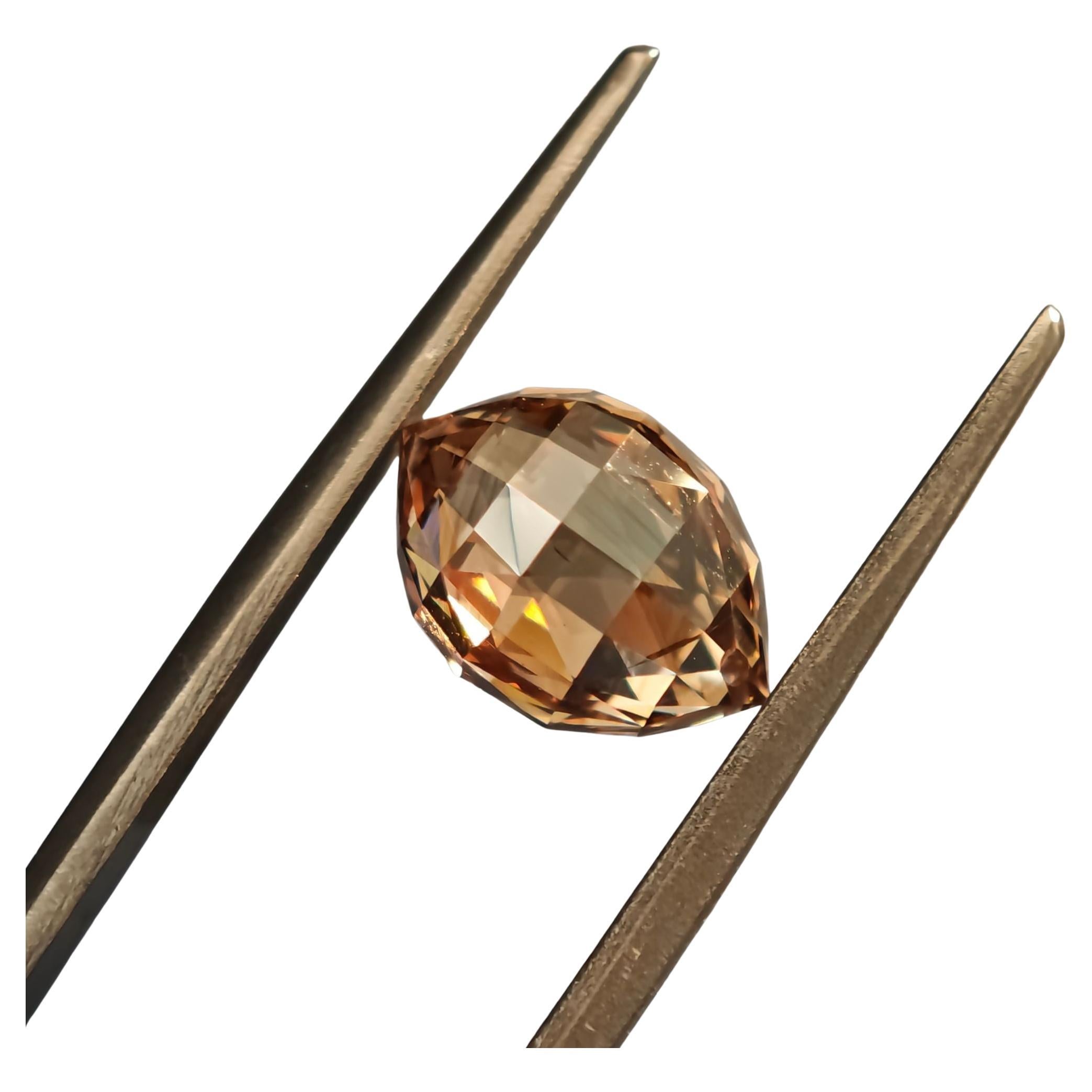 Diamante naturale Briolette, certificato GIA 3,81ct, pietra preziosa marrone sfusa