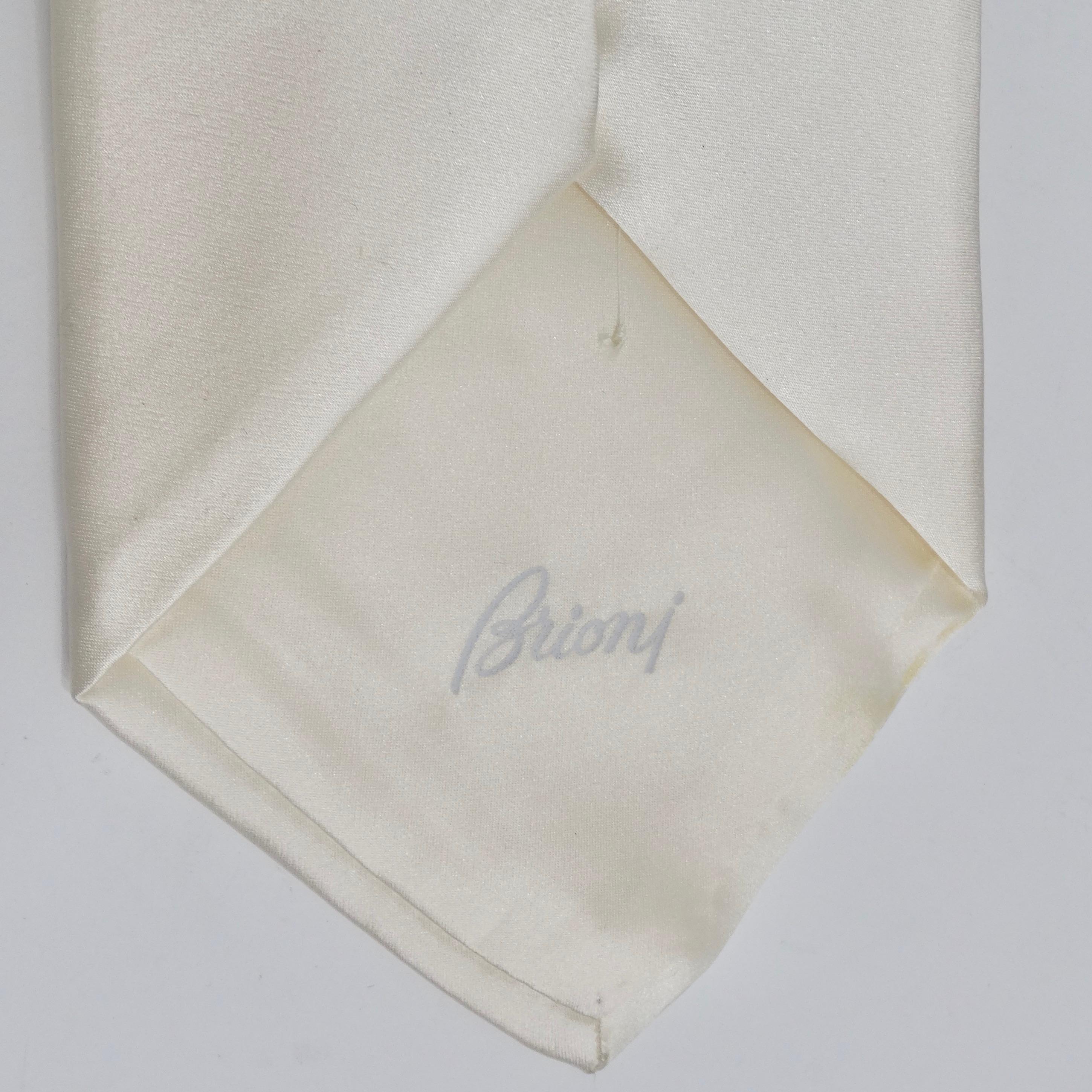 Gray Brioni 1990s Ivory Silk Tie