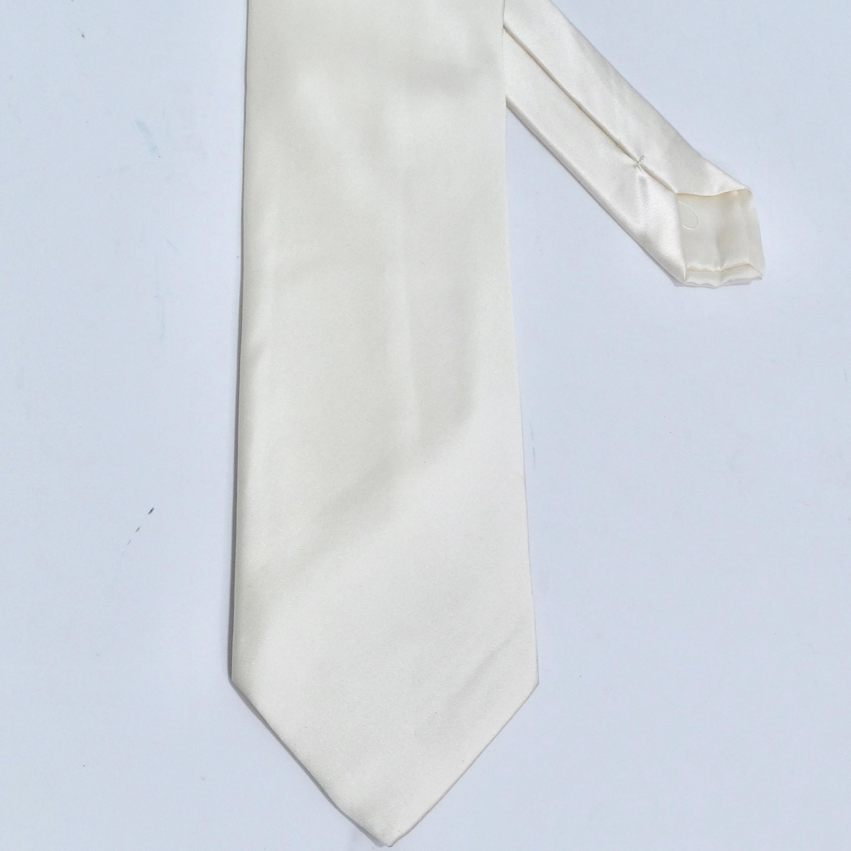 Brioni 1990s Ivory Silk Tie 2