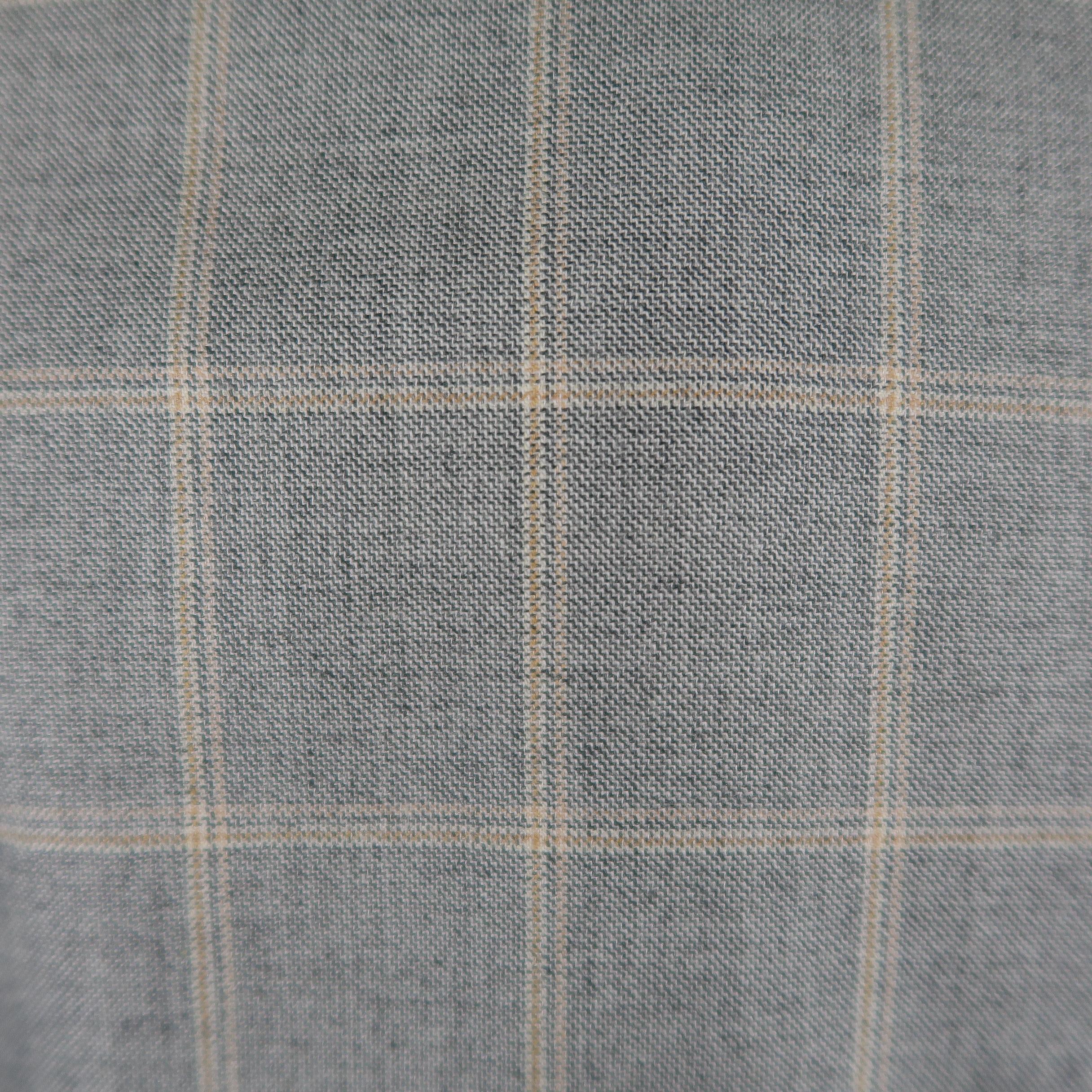 BRIONI 40 Light Gray & Gold Window Pane Wool / Silk Notch Lapel Sport Coat 1