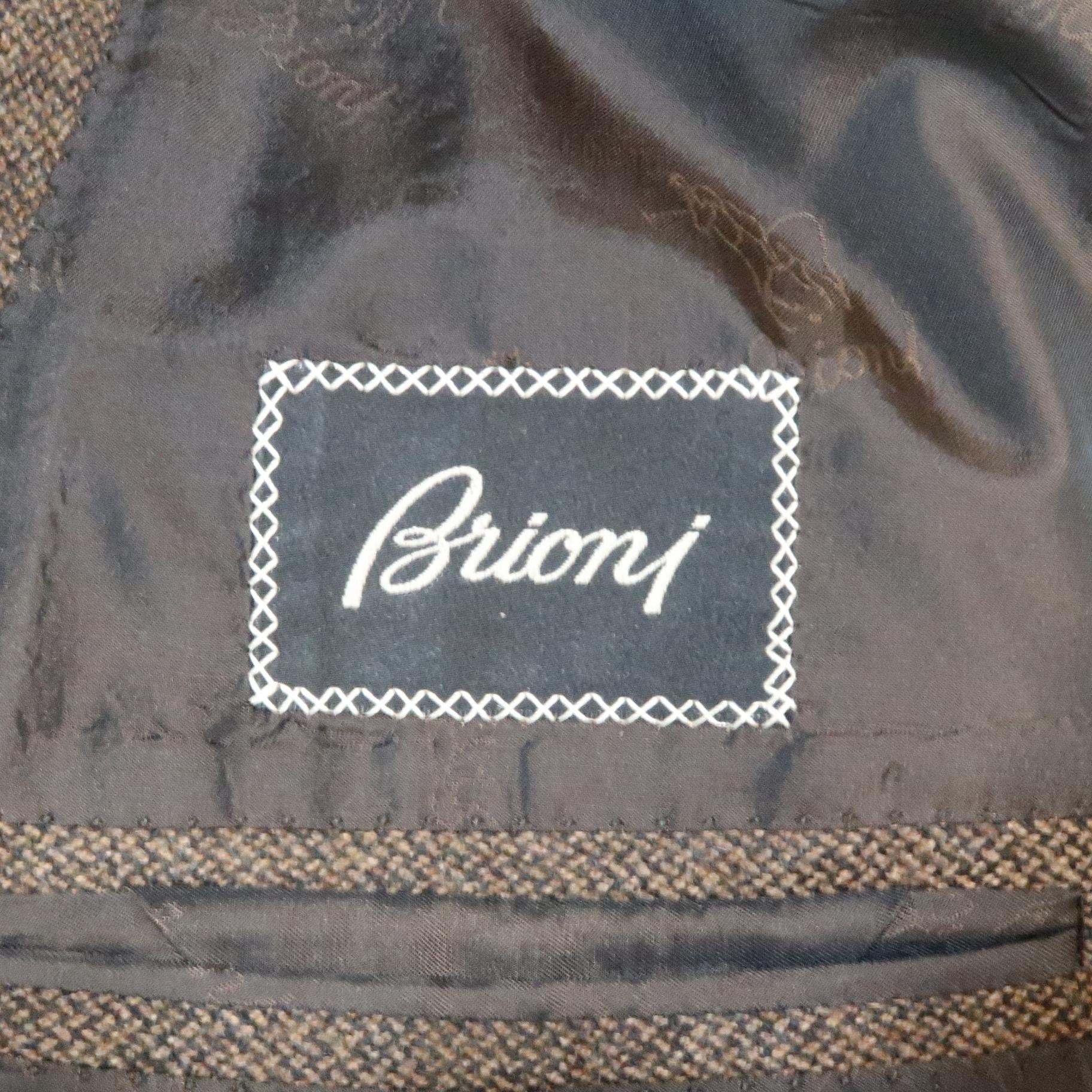  BRIONI 42 Regular Brown & Black Heather Wool / Cashmere Notch Lapel Sport Coat 6