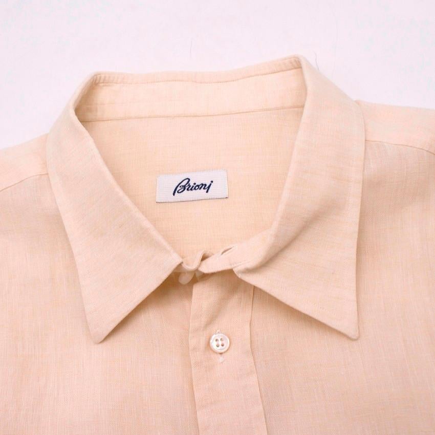 Brioni Beige Linen Shirt 44 (IT)  In Good Condition In London, GB