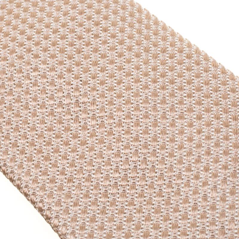 Men's Brioni Beige Textured Silk Jacquard Tie For Sale