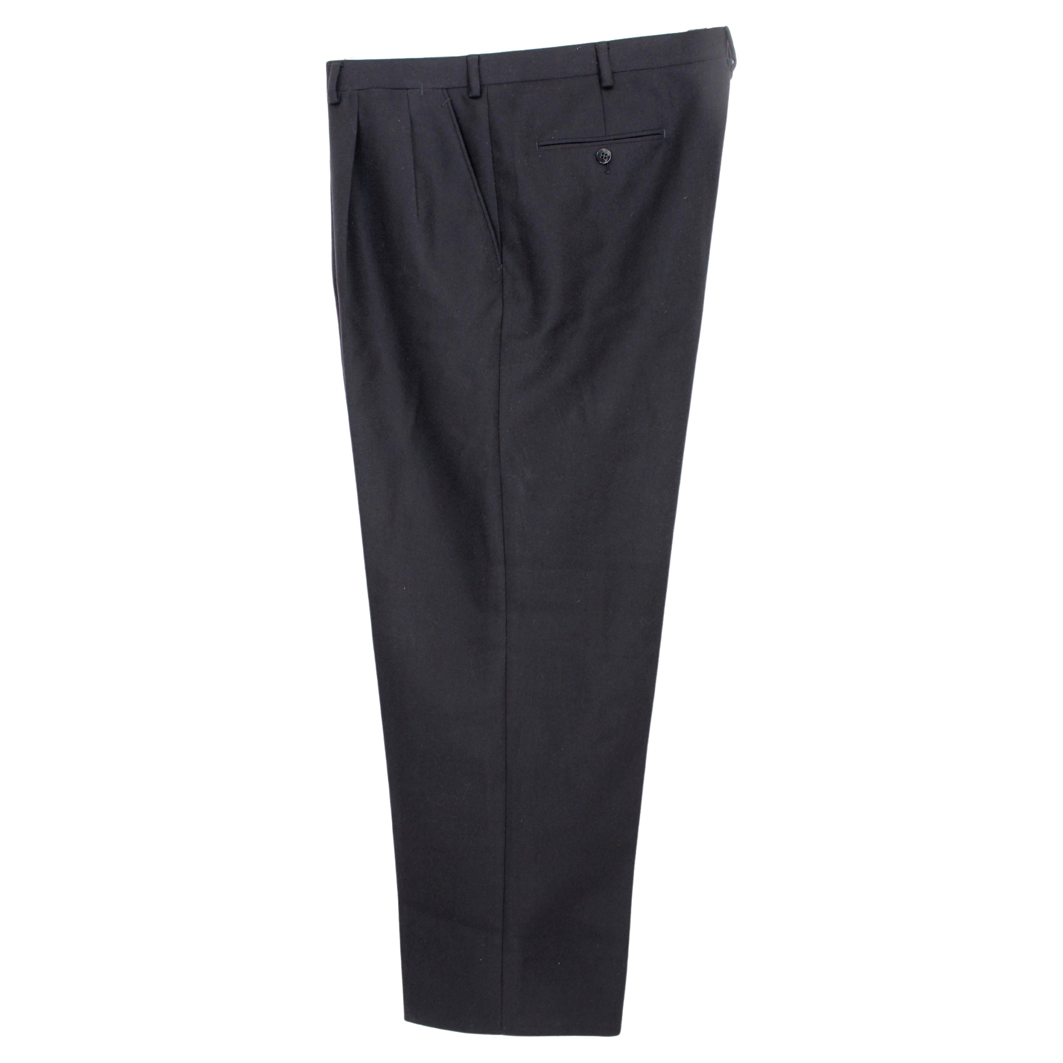 Brioni Black Wool Classic Trousers