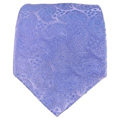 BRIONI Blue Lavender Abstract Floral Silk Tie