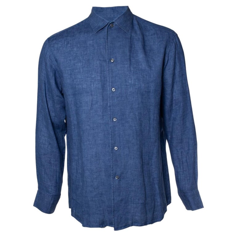 Brioni Linen Shirt - Blue - L