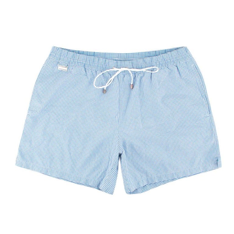 Brioni Blue Patterned Swim Shorts XXL For Sale at 1stdibs
