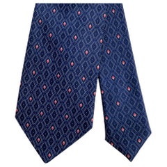 BRIONI Blue White Geometric Silk Tie