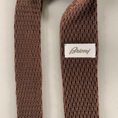 Brioni - Cravatta in seta lavorata a maglia marrone