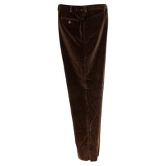 Vintage Brioni Brown Velvet Classic Trousers Tg 46