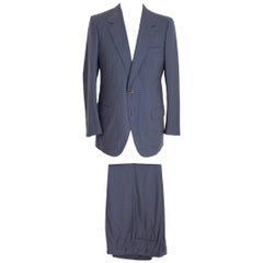 Brioni Complete Blue Navy Vintage Pinstriped Wool Jacket