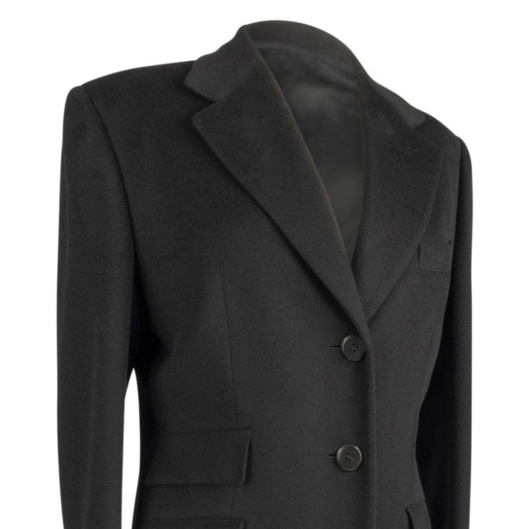 Brioni Donna Cashmere Coat Black Classic Maxi Length 6 For Sale at ...