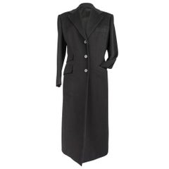 Brioni Donna Cashmere Coat Black Classic Maxi Length 6 
