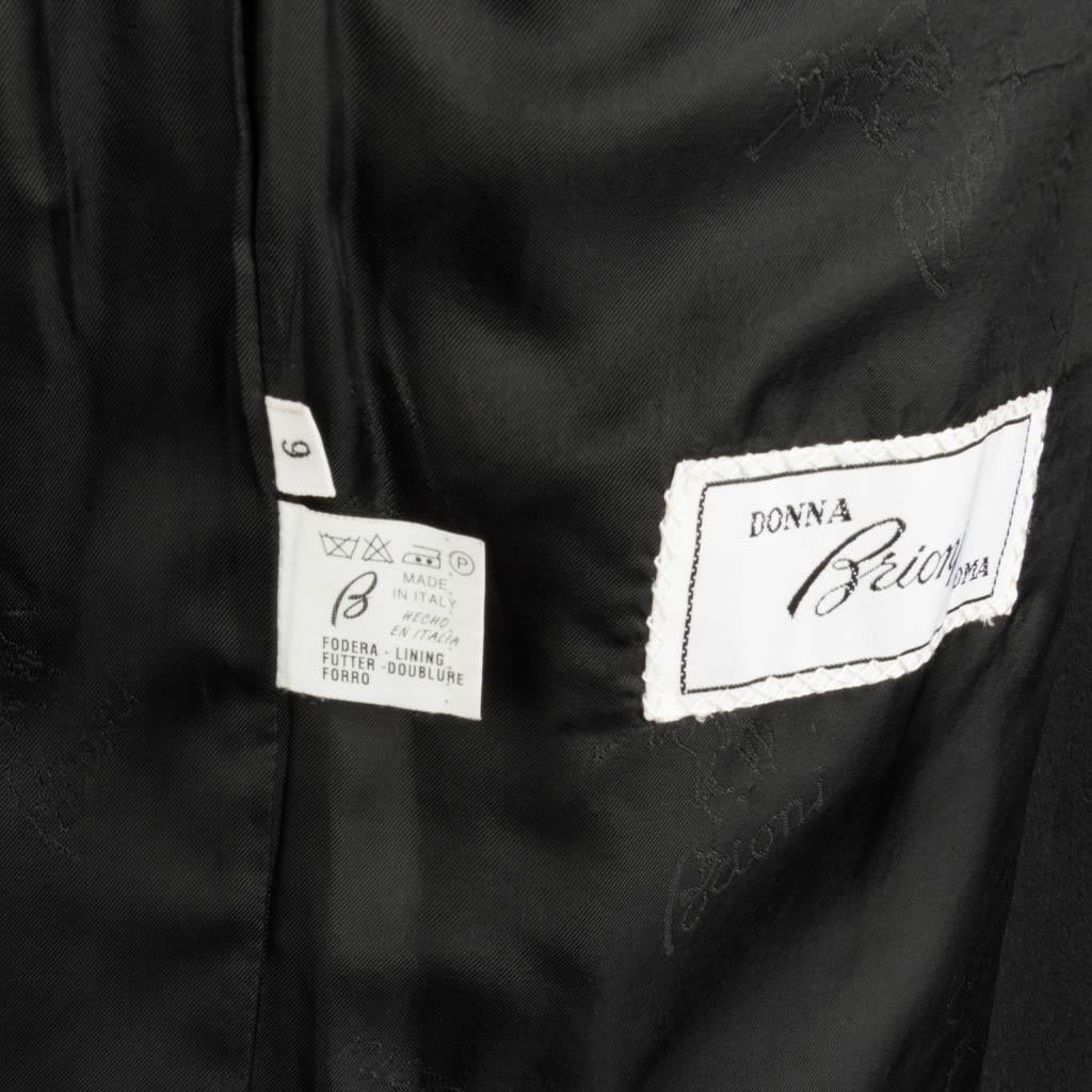 Brioni Donna Cashmere Coat Black Classic Maxi Length 6  For Sale 2