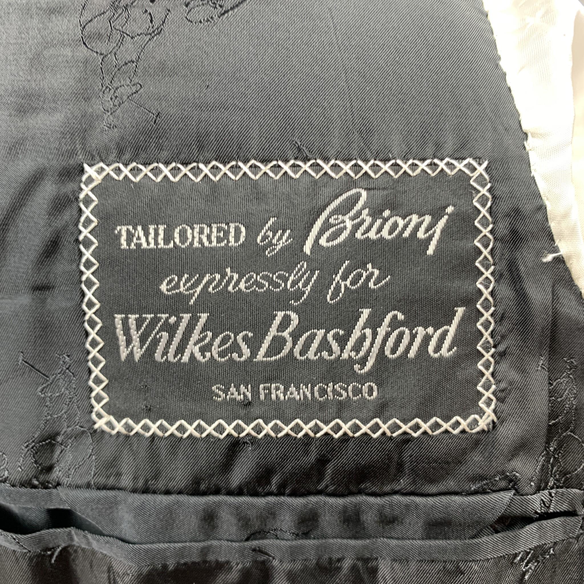 BRIONI for WILKES BASHFORD Size 40 Long Black Wool Peak Lapel Tuxedo 1
