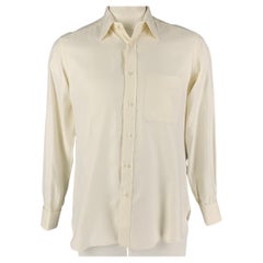 BRIONI for WILKES BASHFORD Size M Cream Cotton French Cuff Long Sleeve Shirt