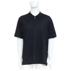 BRIONI Golf – Kurzärmeliges Polohemd aus Baumwolle mit gesticktem Logo und halbem Reißverschluss, Größe 4XL