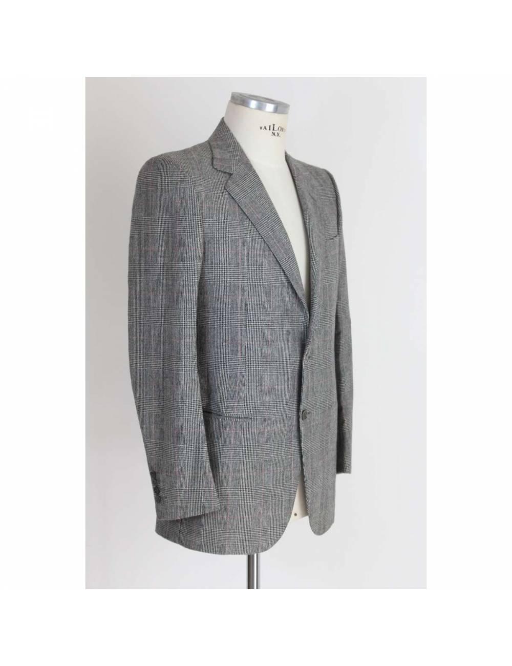 Brioni Gray Wool Prince Of Wales Pinstripe Suit Trousers and Jacket In New Condition In Brindisi, Bt