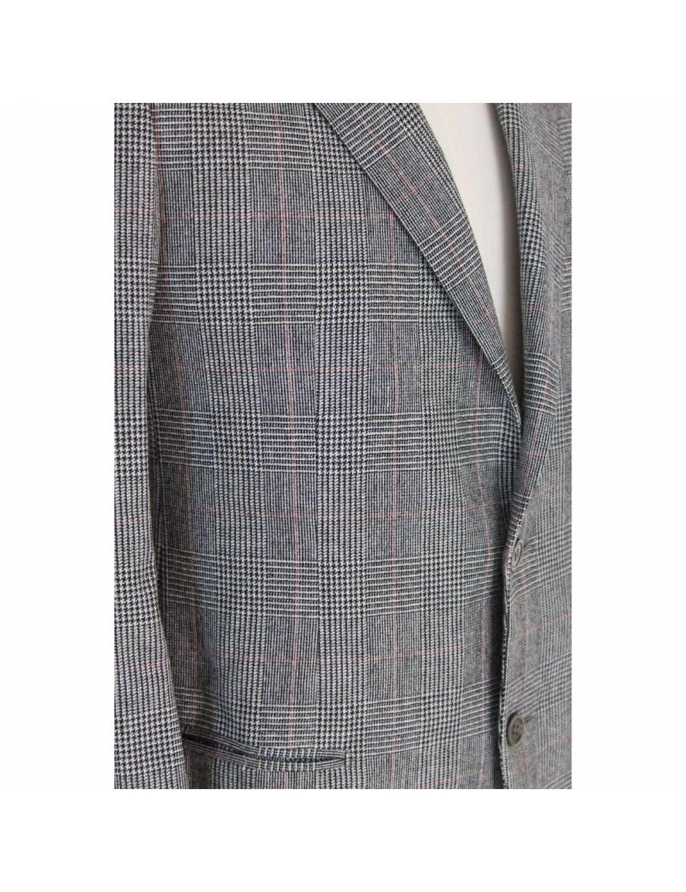 Men's Brioni Gray Wool Prince Of Wales Pinstripe Suit Trousers and Jacket