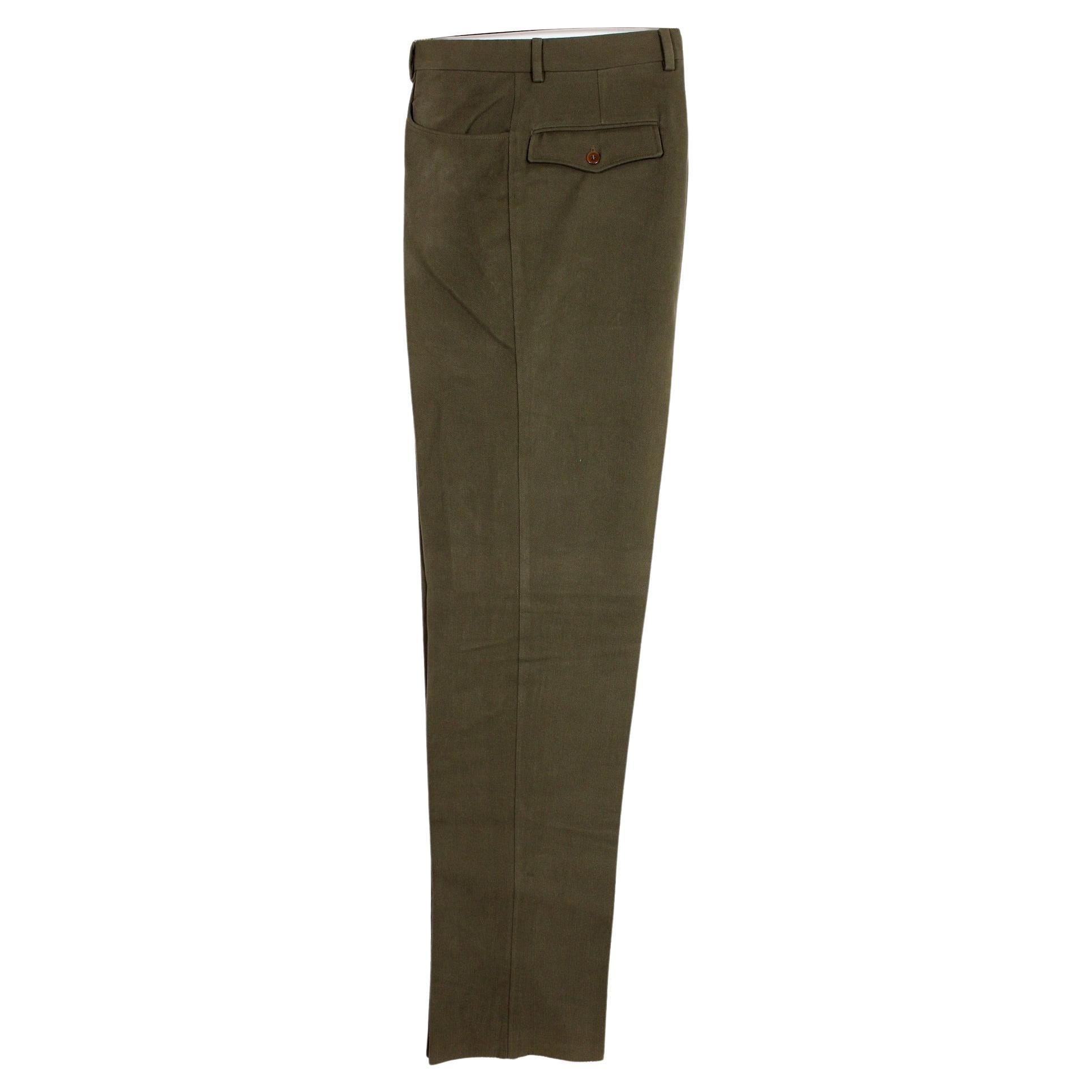 Brioni Green Cotton Vintage Classic Pants