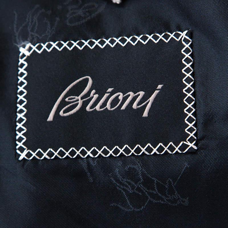 Brioni Grey Herringbone Pattern Wool Tailored Suit XS For Sale 1