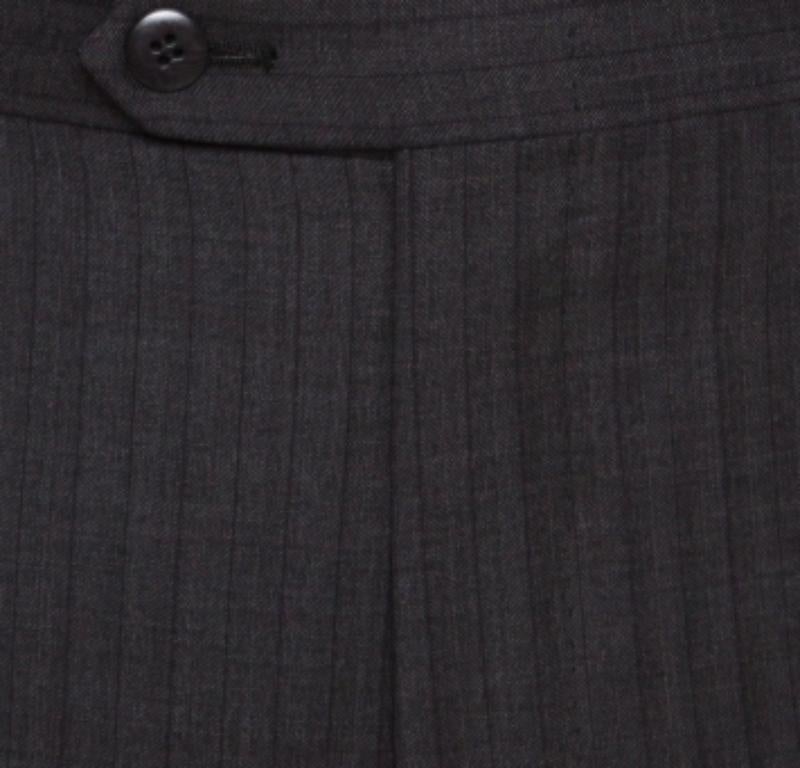 Abito sartoriale in lana a spina di pesce grigio di Brioni XS in vendita 2