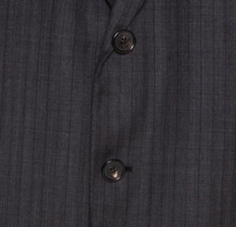 Abito sartoriale in lana a spina di pesce grigio di Brioni XS in vendita 3