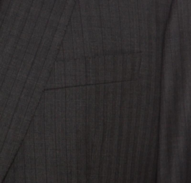 Abito sartoriale in lana a spina di pesce grigio di Brioni XS in vendita 4