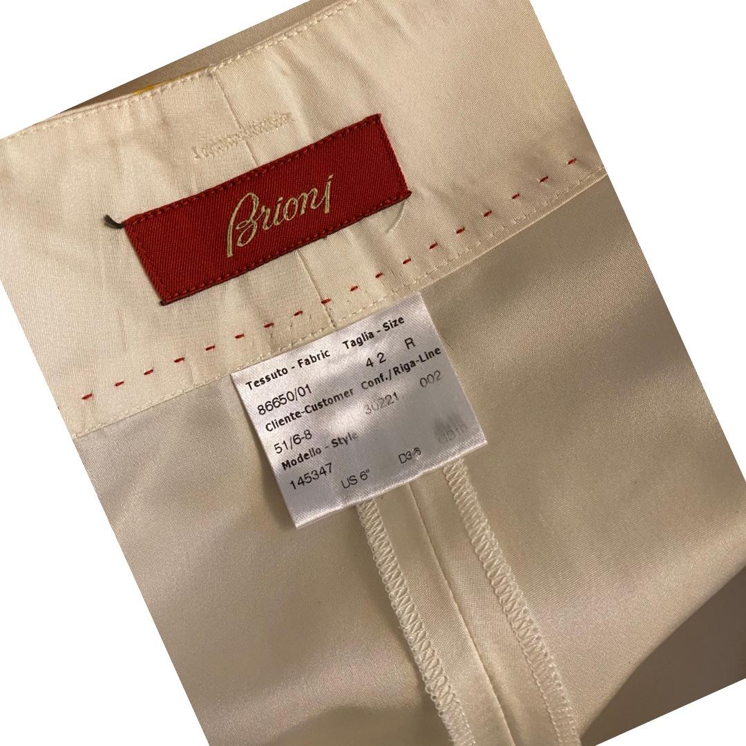 Brioni Italien Maßgeschneiderte Hose aus Seide mit Blumendruck Größe 6 im Angebot 2