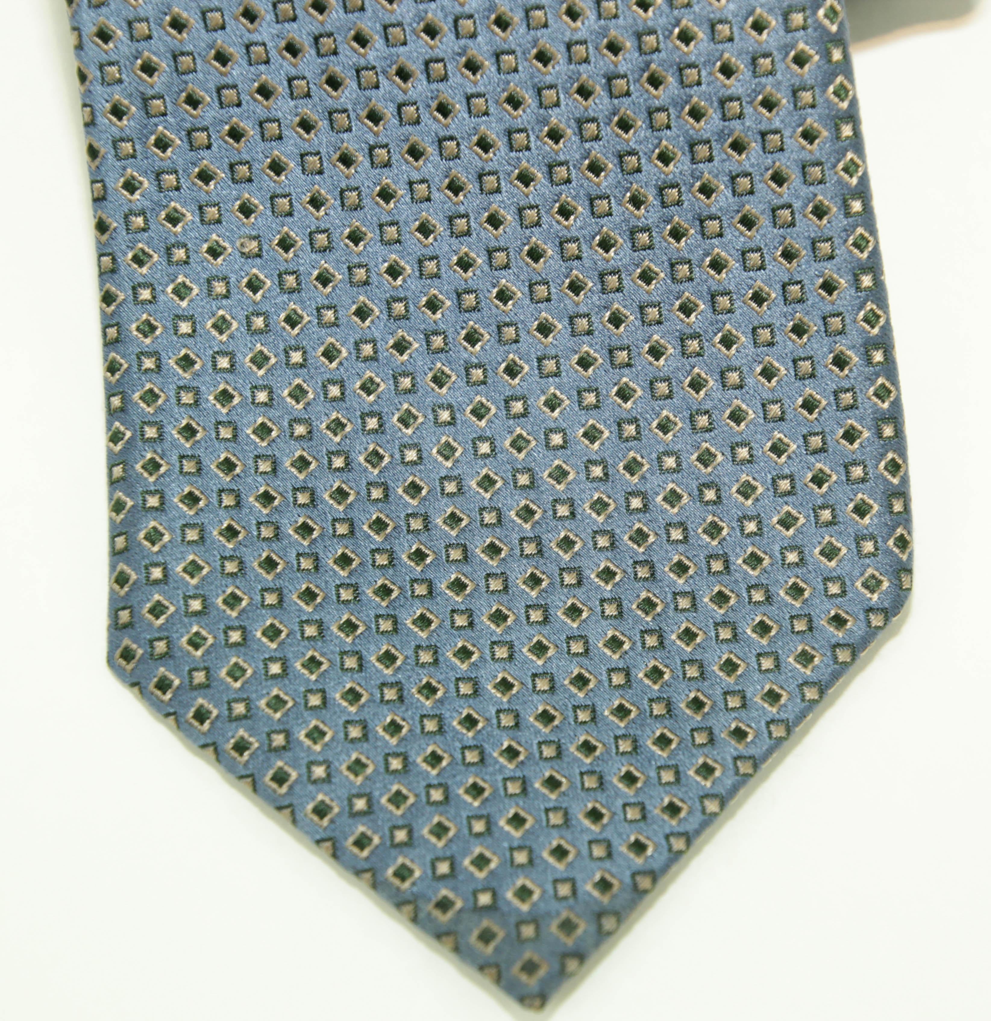 BRIONI Men's Blue Silk Neck Tie For Sale 1