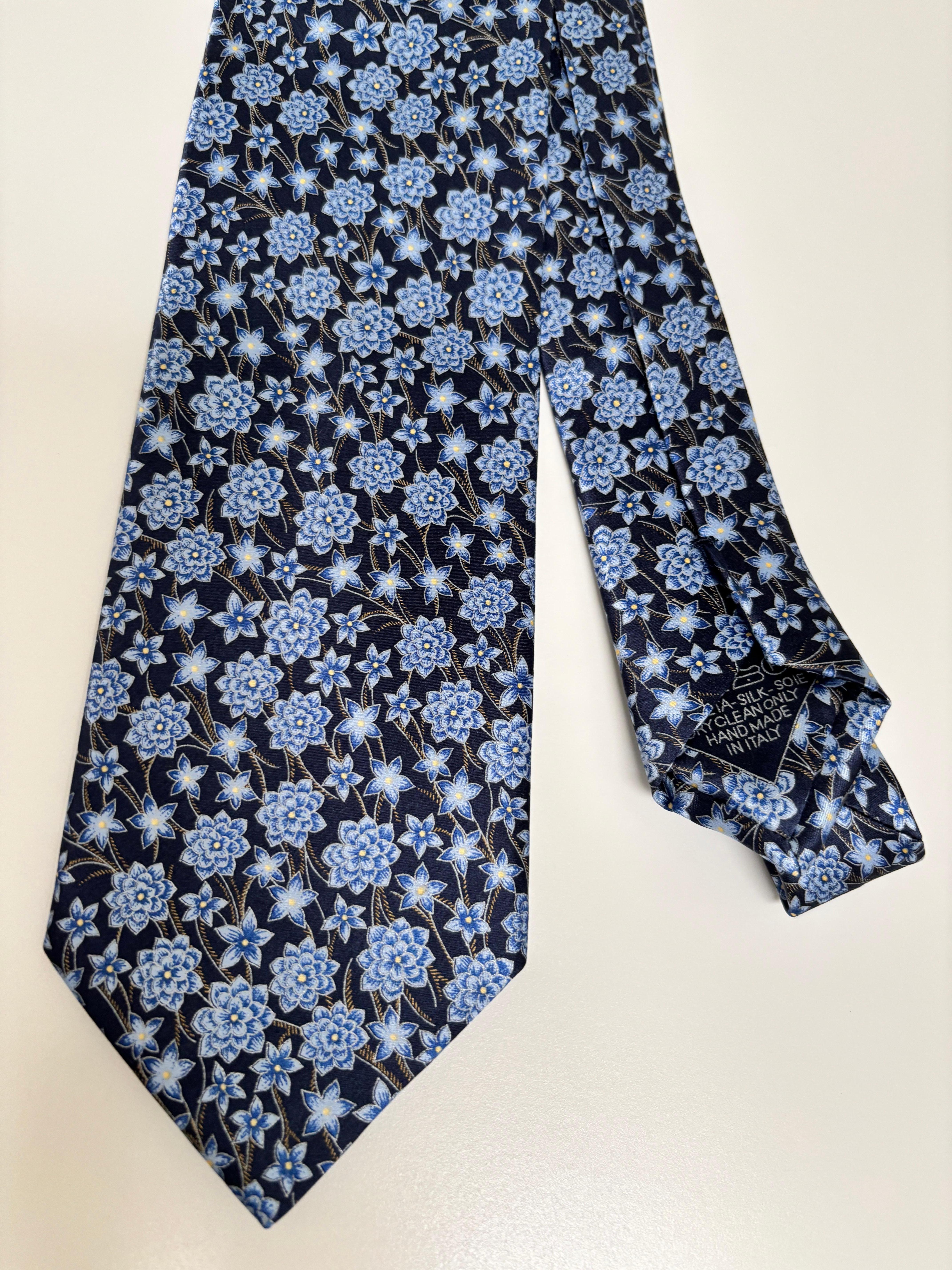 Cravate en soie bleue pour hommes, Brioni en vente 3