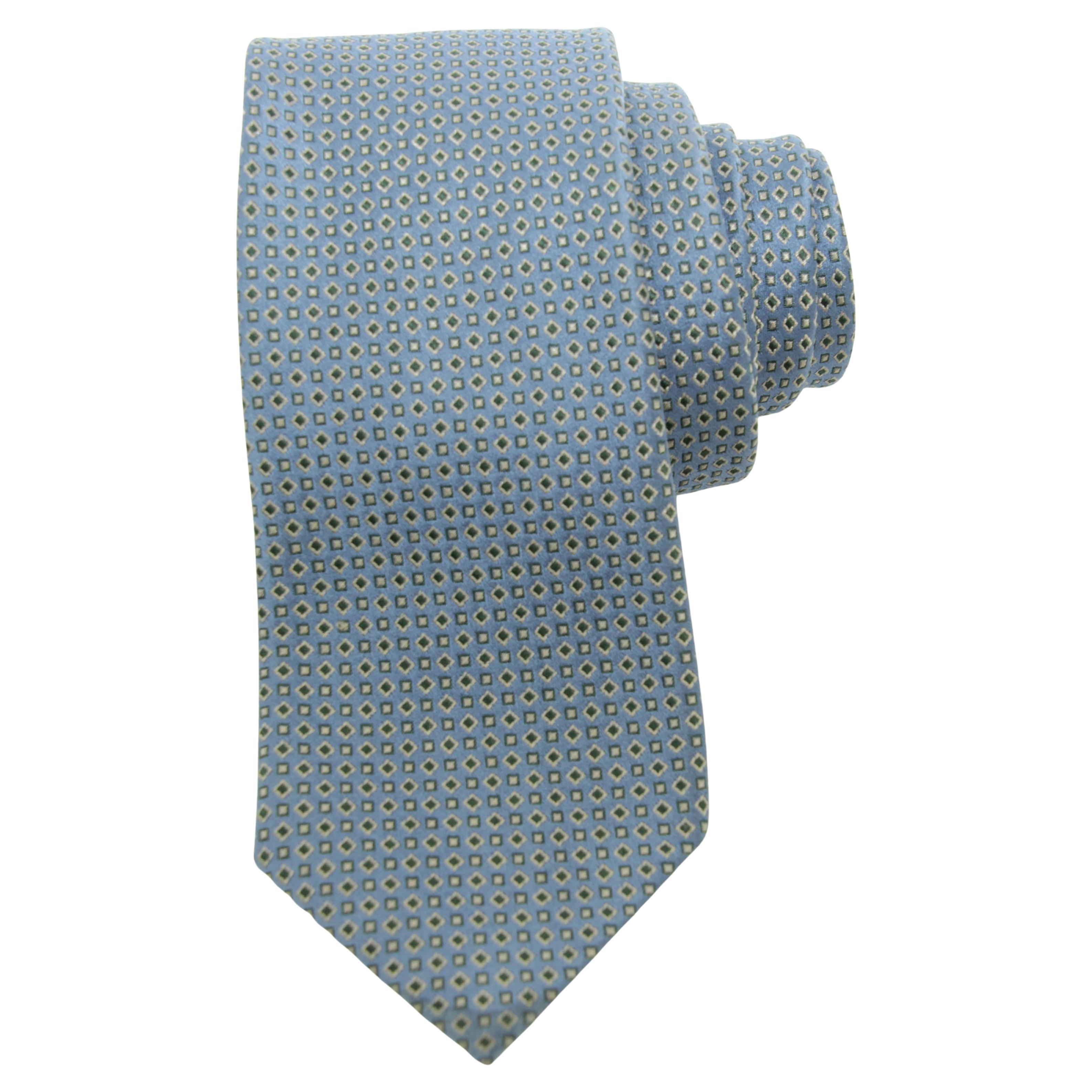 BRIONI Men's Blue Silk Neck Tie For Sale