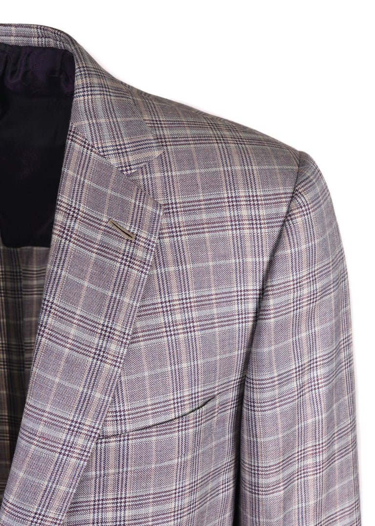 Brioni Mens Purple Checkered Cashmere Secolo Sportcoat Blazer For Sale ...