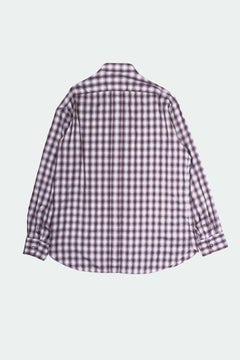 Camisa a cuadros de Brioni para hombre, talla XXL, color morado y gris, de algodón, fabricada en Italia