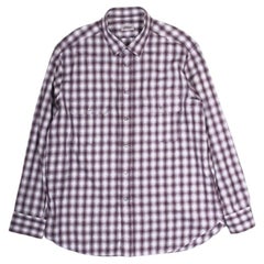 Camisa a cuadros de Brioni para hombre, talla XXL, color morado y gris, de algodón, fabricada en Italia